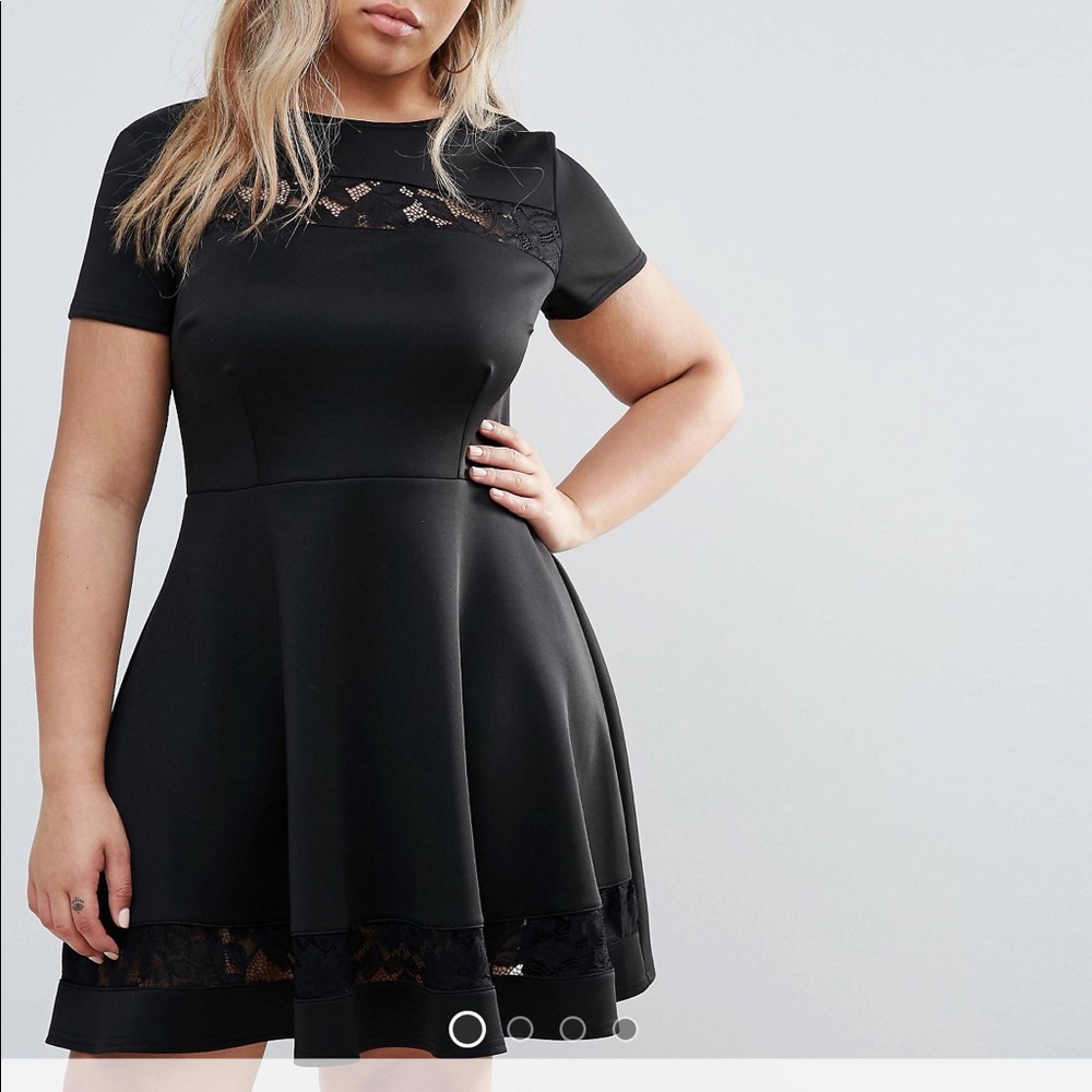 Club L Plus Lace Insert Skater Dress - NWT